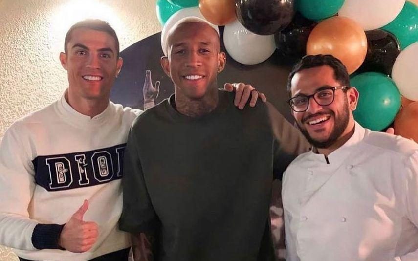 Cristiano Ronaldo e Georgina no aniversário de Talisca