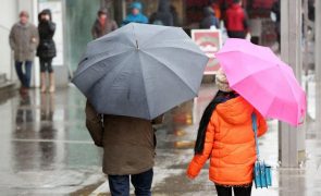 Sete distritos do continente sob aviso amarelo devido à chuva na quarta e quinta-feira