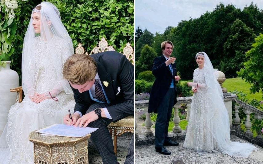 O primeiro casamento real em pandemia. Princesa Raiyah troca juras de amor com Ned Donovan