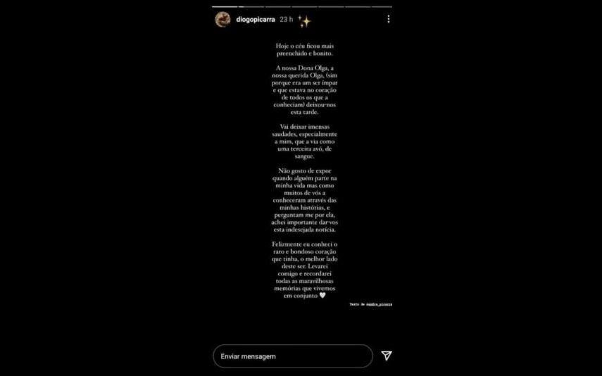 Diogo Piçarra está de luto: