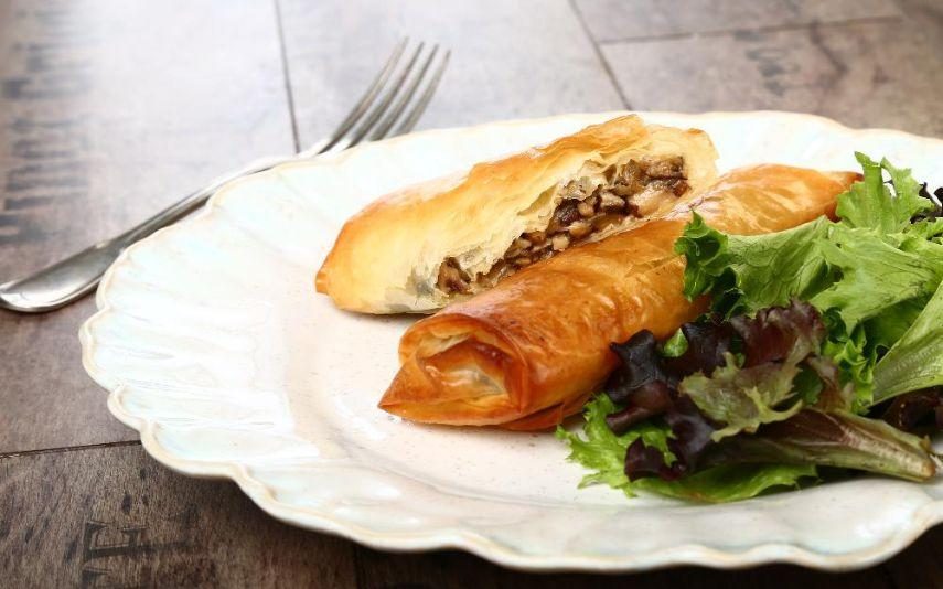 Folhado de cogumelos - Receita leve e saudável